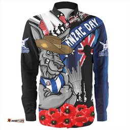 North Melbourne Long Sleeve Button Shirt Anzac Day Honor United In Spirit