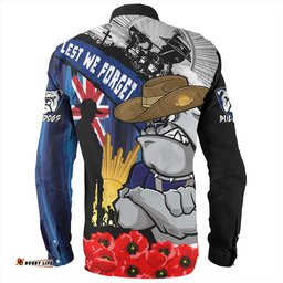 Canterbury-Bankstown Bulldogs Long Sleeve Button Shirt United In Spirit Anzac Day Tribute