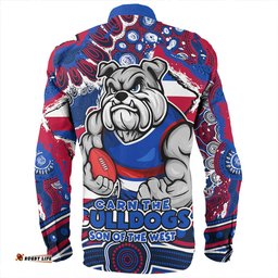 Western Bulldogs Long Sleeve Button Shirt Blazing Spirit Of Victory