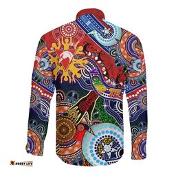 Custom NAIDOC Week 2024 Sydney Swans Long Sleeve Button Shirt Australia Aboriginal Dot Painting
