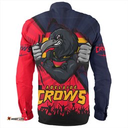 Adelaide Crows Long Sleeve Button Shirt Breaking Through Fan Design