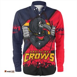 Adelaide Crows Long Sleeve Button Shirt Breaking Through Fan Design