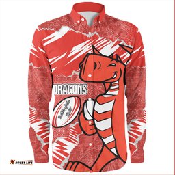 St. George Illawarra Dragons Long Sleeve Button Shirt - Theme Song