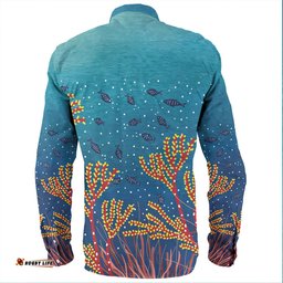 Australia Aboriginal Long Sleeve Button Shirts - Underwater Aboriginal Art Inspired Long Sleeve Button Shirts