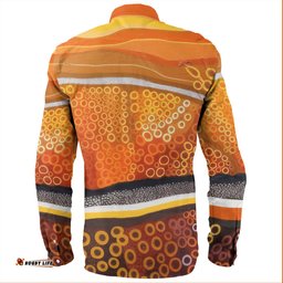 Australia Aboriginal Long Sleeve Button Shirts - Abstract Theme Of Australian Indigenous Aboriginal Art Long Sleeve Button Shirts