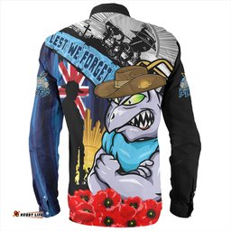 New South Wales Blues Long Sleeve Button Shirt United In Spirit Anzac Day Tribute