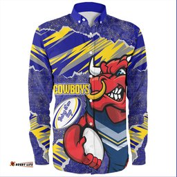 North Queensland Cowboys Long Sleeve Button Shirt - Theme Song
