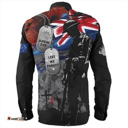 Australia Long Sleeve Button Shirt Tribute To The Brave Anzac Day