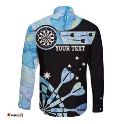 Personalised Australia Darts Opal Vibes Long Sleeve Button Shirt