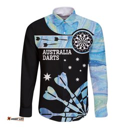Personalised Australia Darts Opal Vibes Long Sleeve Button Shirt