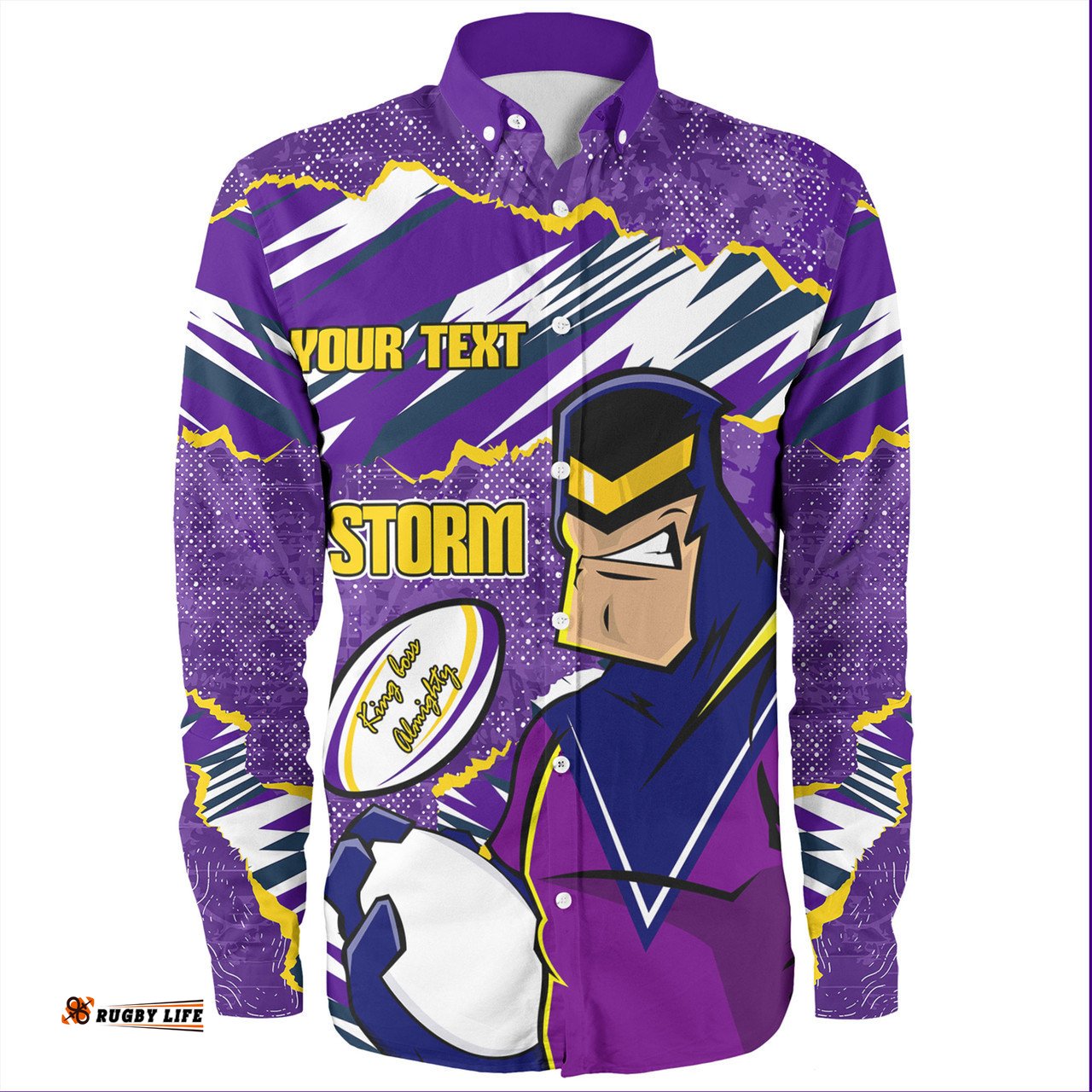 Melbourne Storm Long Sleeve Button Shirt - Theme Song