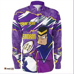 Melbourne Storm Long Sleeve Button Shirt - Theme Song