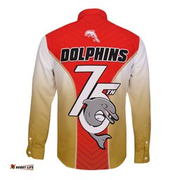 Dolphins Rugby Long Sleeve Button Shirt Since 1947 Dynamic Version