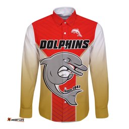Dolphins Rugby Long Sleeve Button Shirt Since 1947 Dynamic Version
