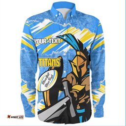 Gold Coast Titans Sport Long Sleeve Button Shirt - Theme Song