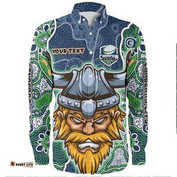 Canberra Raiders Grand Final Custom Long Sleeve Button Shirts - Custom Raiders Contemporary Style Of Aboriginal Painting Long Sleeve Button Shirts