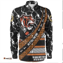 Wests Tigers Long Sleeve Button Shirt - Theme Song For Rugby With Sporty Style