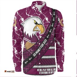 Manly Warringah Sea Eagles Long Sleeve Button Shirt - Theme Song For Rugby With Sporty Style