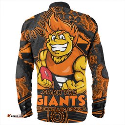 GWS GIANTS Long Sleeve Button Shirt Blazing Spirit Of Victory