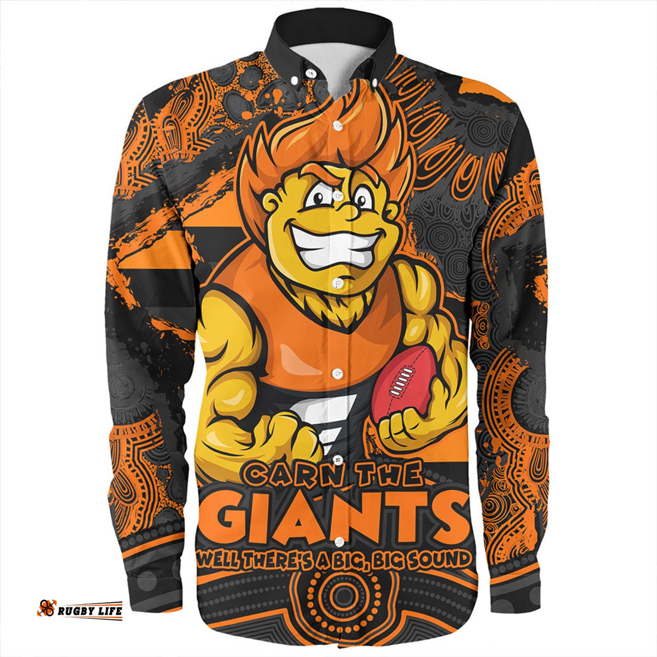 GWS GIANTS Long Sleeve Button Shirt Blazing Spirit Of Victory