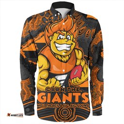 GWS GIANTS Long Sleeve Button Shirt Blazing Spirit Of Victory