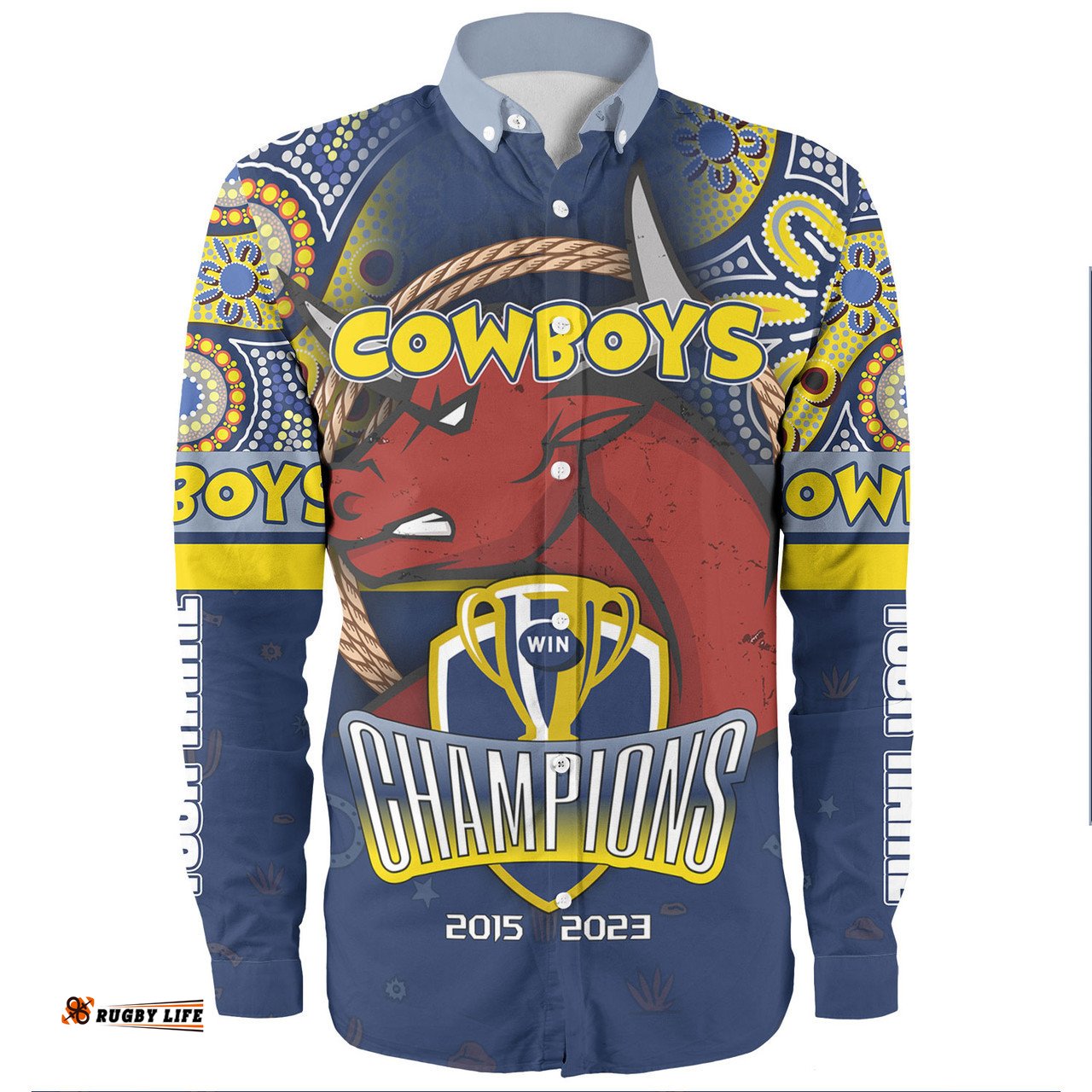 North Queensland Cowboys Long Sleeve Button Shirt - Custom Talent Win Games But Teamwork And Intelligence Win Championships With Aboriginal Style