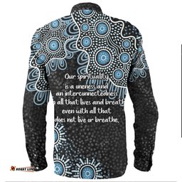 Australia Aboriginal Long Sleeve Button Shirts - The More You Know The Less You Need Blue Long Sleeve Button Shirts
