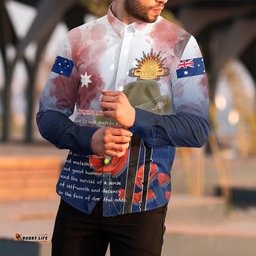 Anzac Day Remembrance Day Qoute Long Sleeve Button Shirt