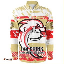 Redcliffe Dolphins Long Sleeve Button Shirt - Theme Song Inspired
