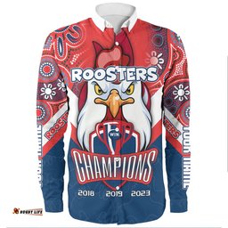 Sydney Roosters Long Sleeve Button Shirt - Custom Talent Win Games But Teamwork And Intelligence Win Championships With Aboriginal Style
