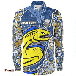 Parramatta Eels Grand Final Custom Long Sleeve Button Shirts - Custom Parramatta Eels With Contemporary Style Of Aboriginal Painting Long Sleeve Button Shirts