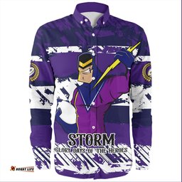 Melbourne Storm Long Sleeve Button Shirt - Theme Song Inspired
