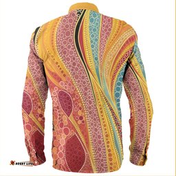 Australia Aboriginal Long Sleeve Button Shirts - Indigenous Aboriginal Art Dot Color Long Sleeve Button Shirts