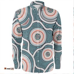 Australia Aboriginal Long Sleeve Button Shirts - Aboriginal Dot Art Style Long Sleeve Button Shirts