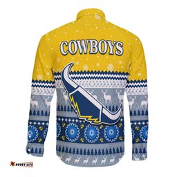 Cowboys Aboriginal Long Sleeve Button Shirt Christmas North Queensland