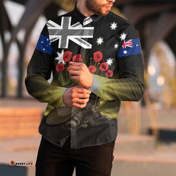 Anzac Day Hat & Boots Long Sleeve Button Shirt