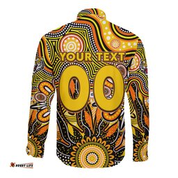 Personalised Tiger NAIDOC Week 2024 Long Sleeve Button Shirt Aussie Aboriginal Art