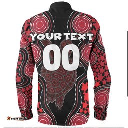 Australia Long Sleeve Button Shirt - Aboriginal Art Red Turtle Inspired