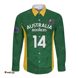 Custom Australia Basketball Long Sleeve Button Shirt Go Champions Aussie Boomers National Color