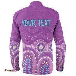 Amazing Aussie Australia Aboriginal Custom Purple Aboriginal Dot Long Sleeve Shirt
