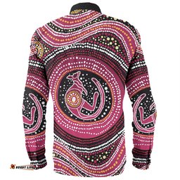 Amazing Aussie Australia Aboriginal Aboriginal Background Featuring Kangaroo Dot Design Long Sleeve Shirt