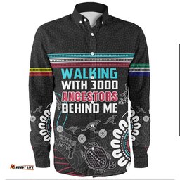 Amazing Aussie Australia Aboriginals Walking with 3000 Ancestors Behind Me Blacks Long Sleeve Shirt
