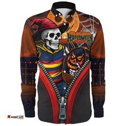 Amazing Aussie Adelaide Crows Halloween Night Reaper Zipper Long Sleeve Shirt