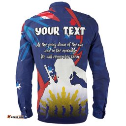 Amazing Aussie Australia Anzac Day Custom Lest We Forget With Blue Camouflage Pattern Long Sleeve Shirt