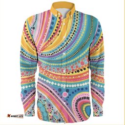 Amazing Aussie Australia Aboriginals Australian Indigenous Aboriginal Art Vivid Pastel Colours Ver 3s Long Sleeve Shirt