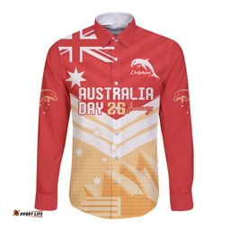 NRL Dolphins Australia Day Custom Long Sleeve Button Shirt Sydney Opera House Style