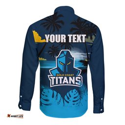 NRL Titans Long Sleeve Button Shirt Summer Vibe Style