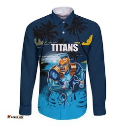 NRL Titans Long Sleeve Button Shirt Summer Vibe Style
