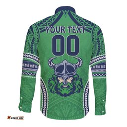 Raiders Rugby Custom Long Sleeve Button Shirt With Polynesian Style
