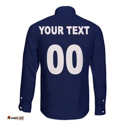 Custom Text And Number NRL Cowboys Long Sleeve Button Shirt Mix Jersey
